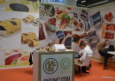 Shannon Boase with Canadian CKF is busy talking with customers about the company's sustainable packaging solutions.